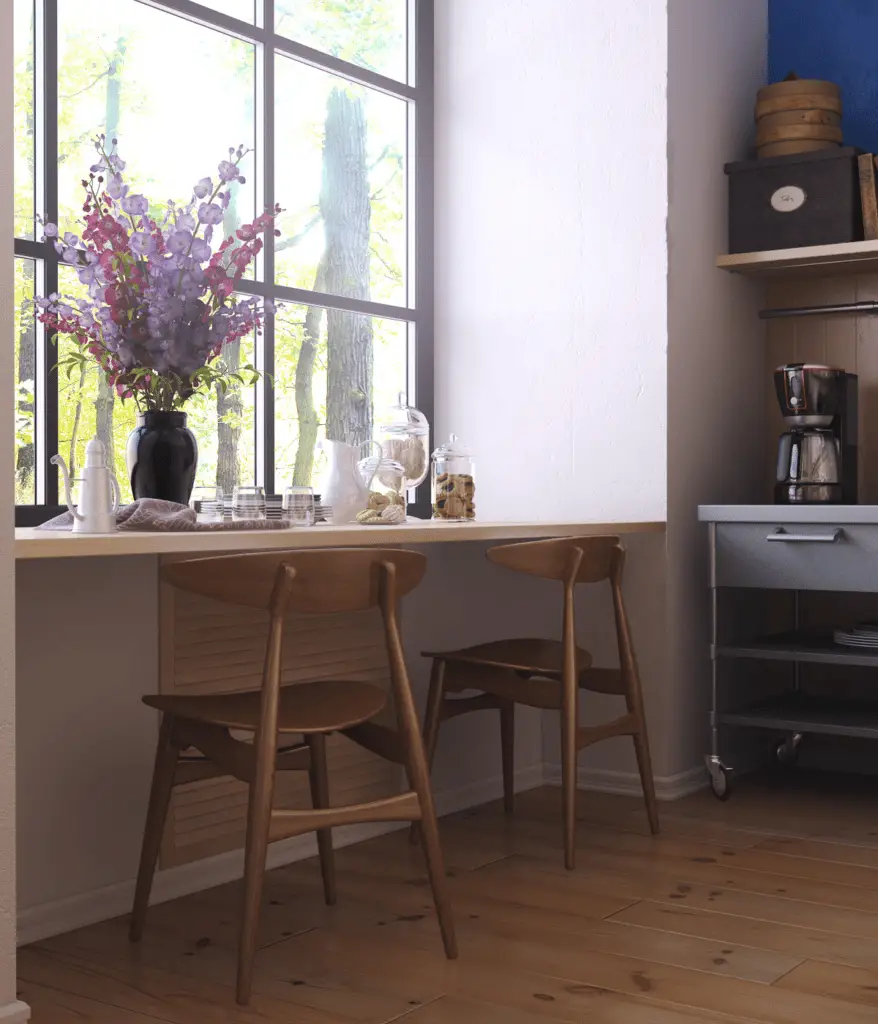 small kitchen shelf table