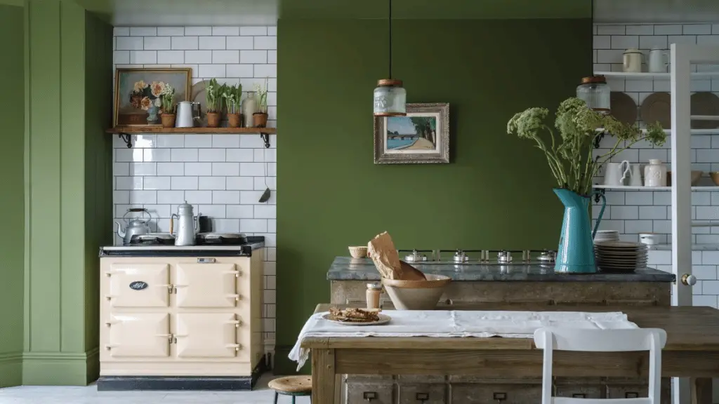 Choosing Olive green wall colors for a small kitchen