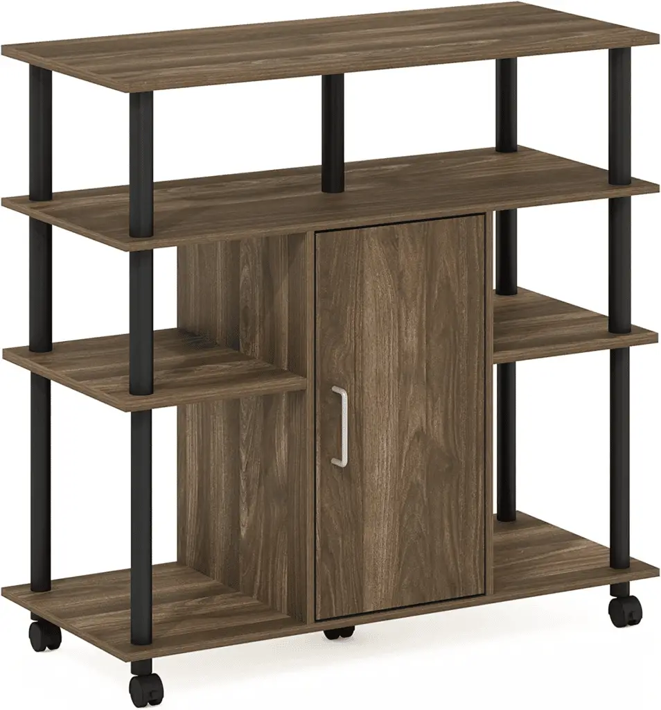 Furinno Helena Utility Kitchen Island and Storage Cart on Wheels - Island Cart for a small kitchen