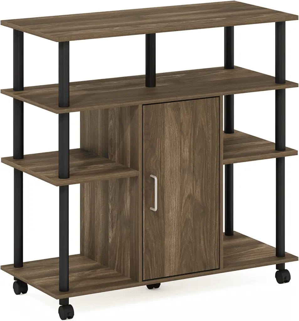 Furinno Helena Utility Kitchen Island and Storage Cart on Wheels - Island Cart for a small kitchen
