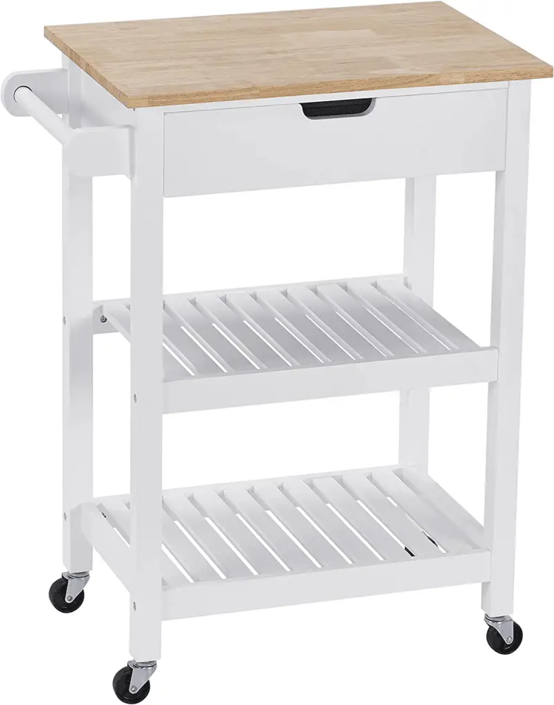 conifferism White Multipurpose Utility Cart - Island Cart for a small kitchen