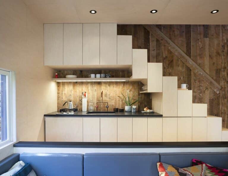 Space-saving Kitchen Under The Stairs. Why not?