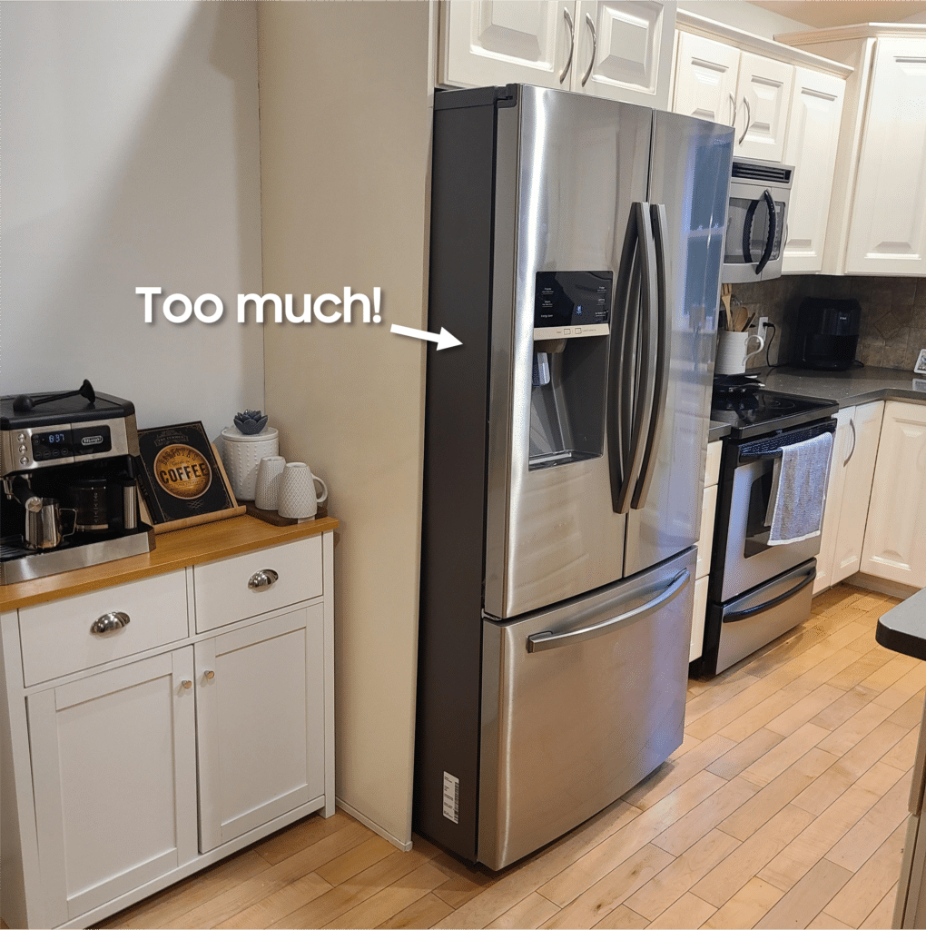 kitchen design mistakes - The dreaded Sticking-Out Fridge