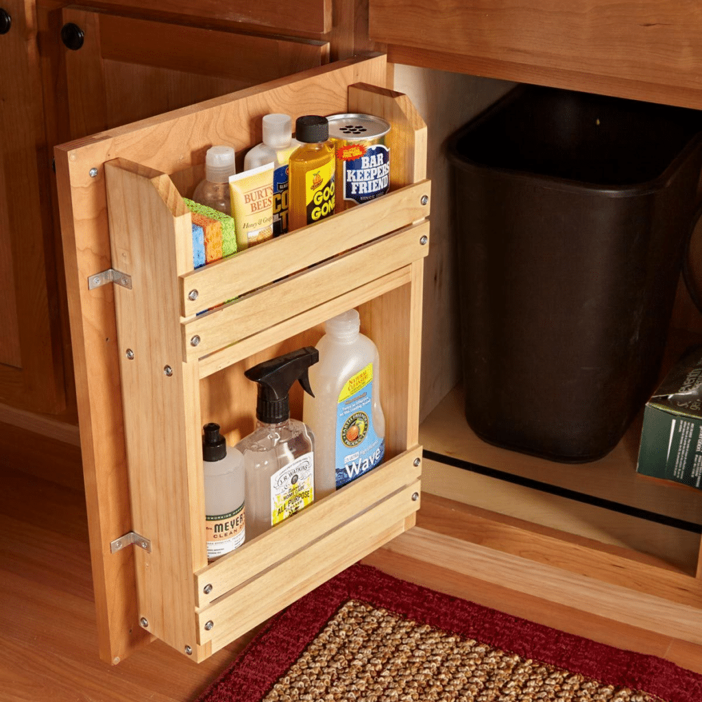 Hide them all behind cabinet to make small kitchen look bigger