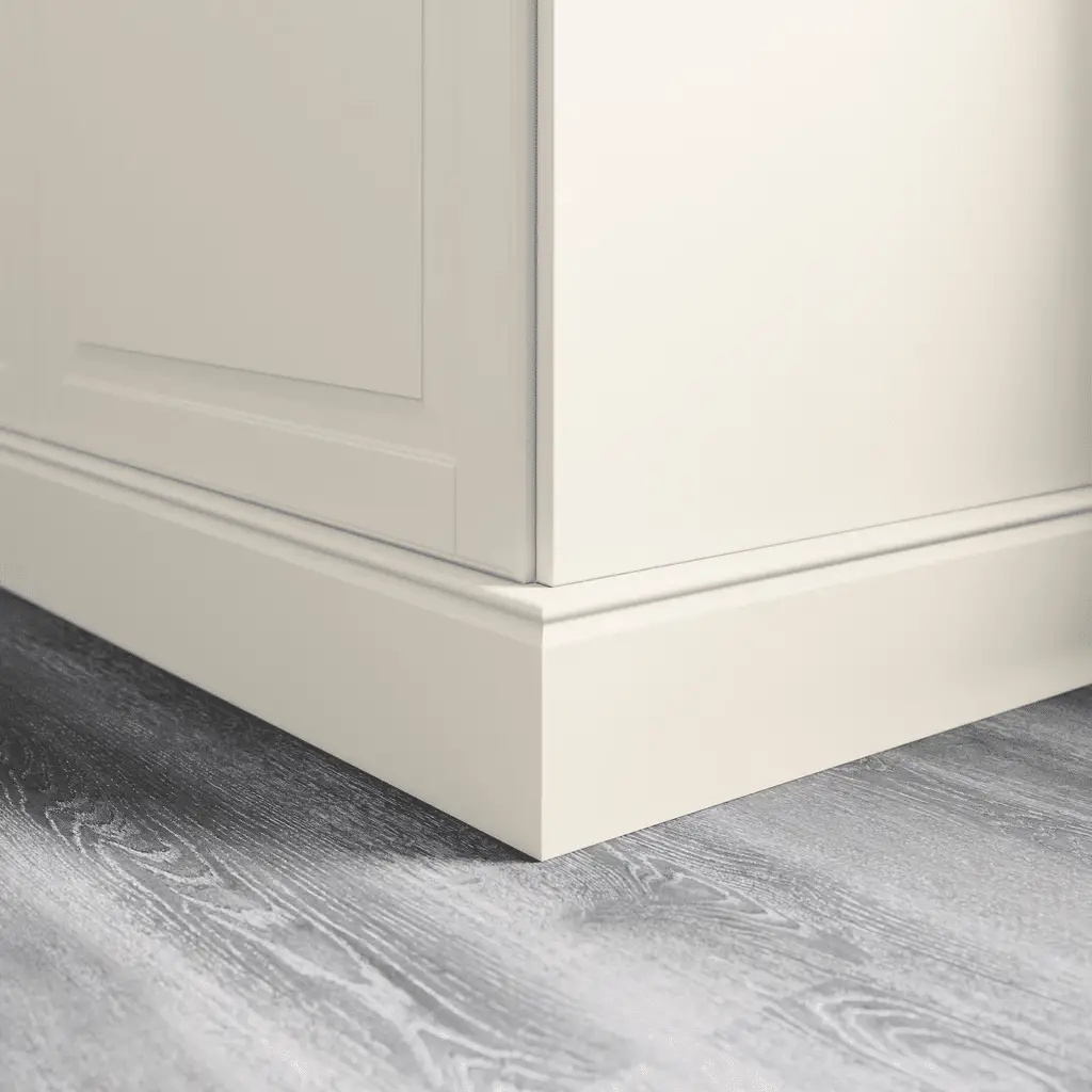 Add baseboard to toe kick of the cabinet