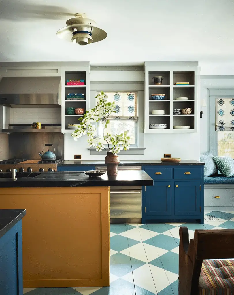 A kitchen with seamless color flow