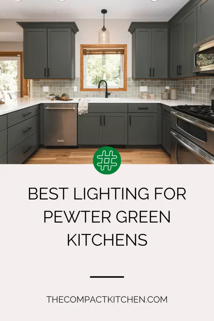 Best Lighting for Pewter Green Kitchens