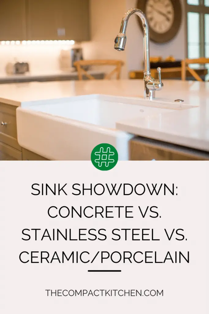 Sink Showdown: Concrete vs. Stainless Steel vs. Ceramic/Porcelain
