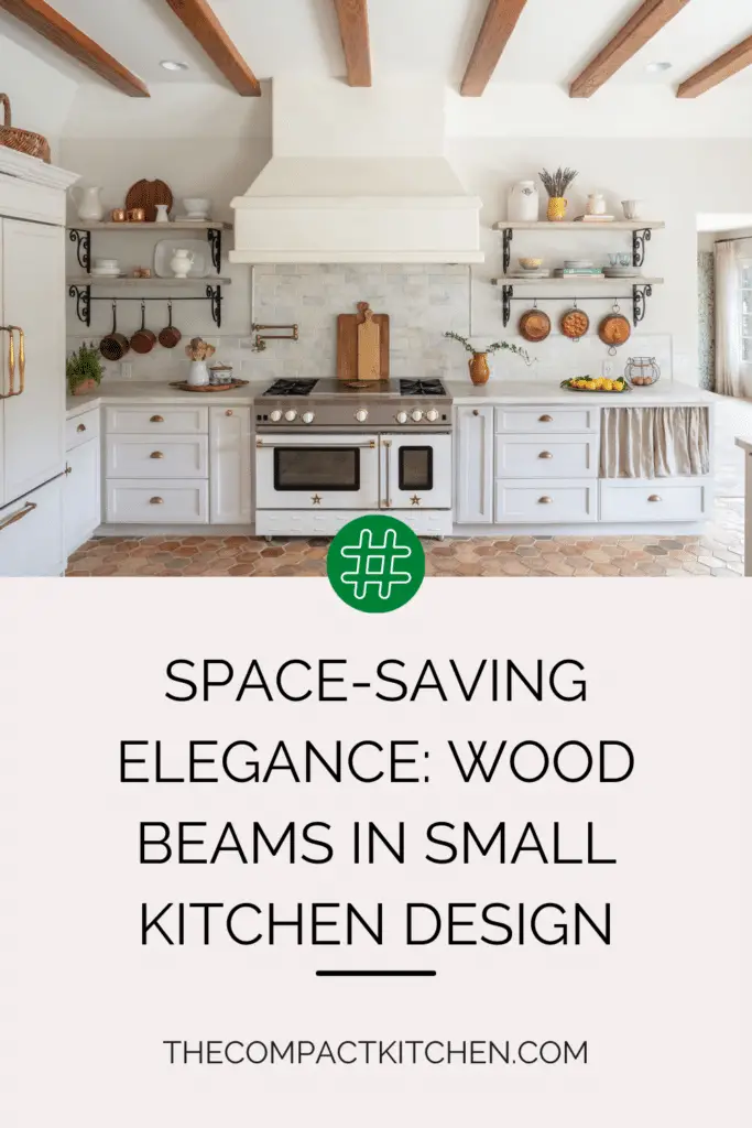 Space-Saving Elegance: Wood Beams in Small Kitchen Design