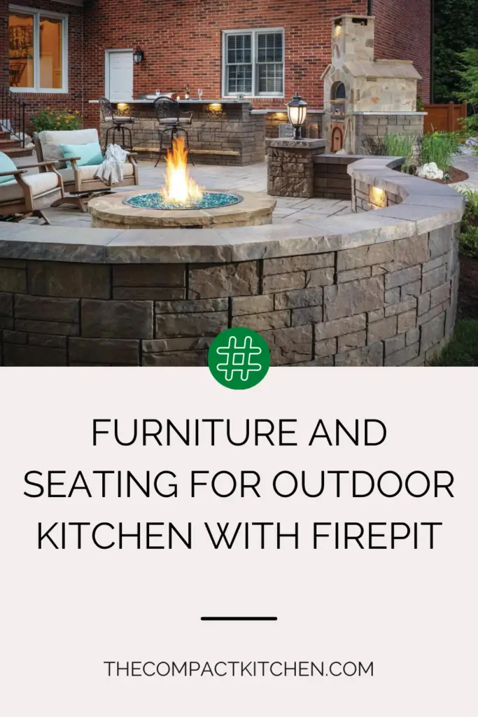 Furniture and Seating For Outdoor Kitchen with Firepit