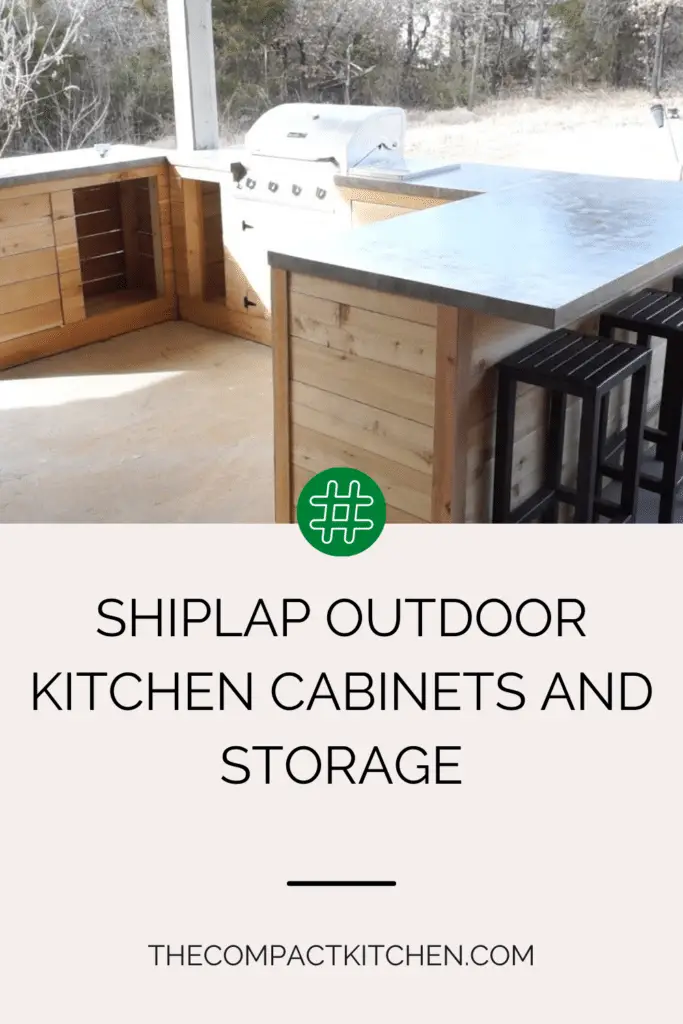 Shiplap Outdoor Kitchen Cabinets and Storage