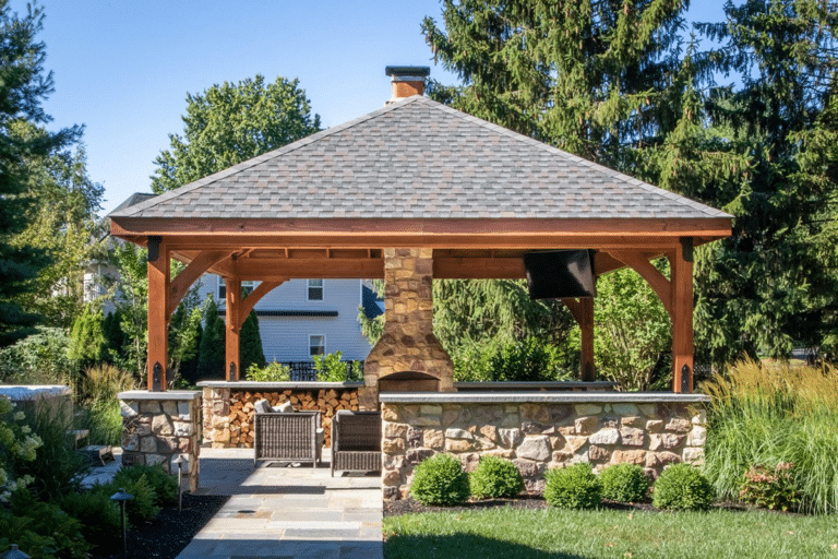 Ultimate Guide to Materials and Finishes for Outdoor Kitchen and Fireplace Pavilions