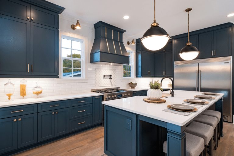 Lighting Magic: Illuminating Hale Navy Cabinets in Your Kitchen