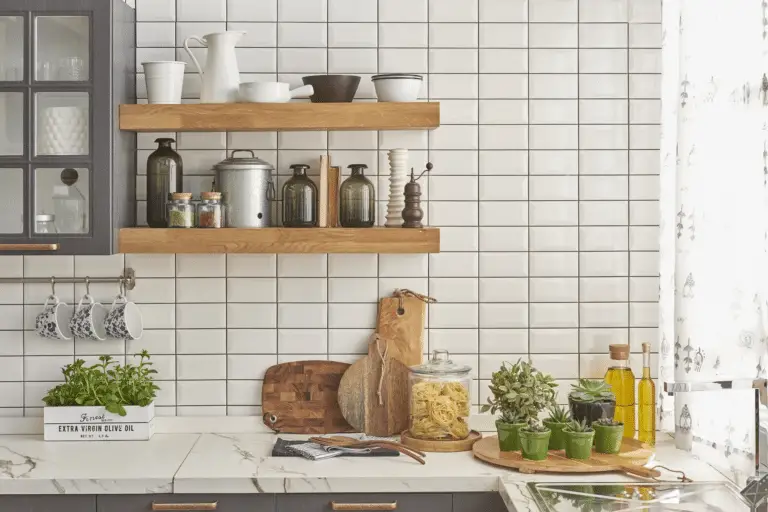 Timeless Elegance: White Subway Tile and Black Grout Kitchen Backsplash Ideas